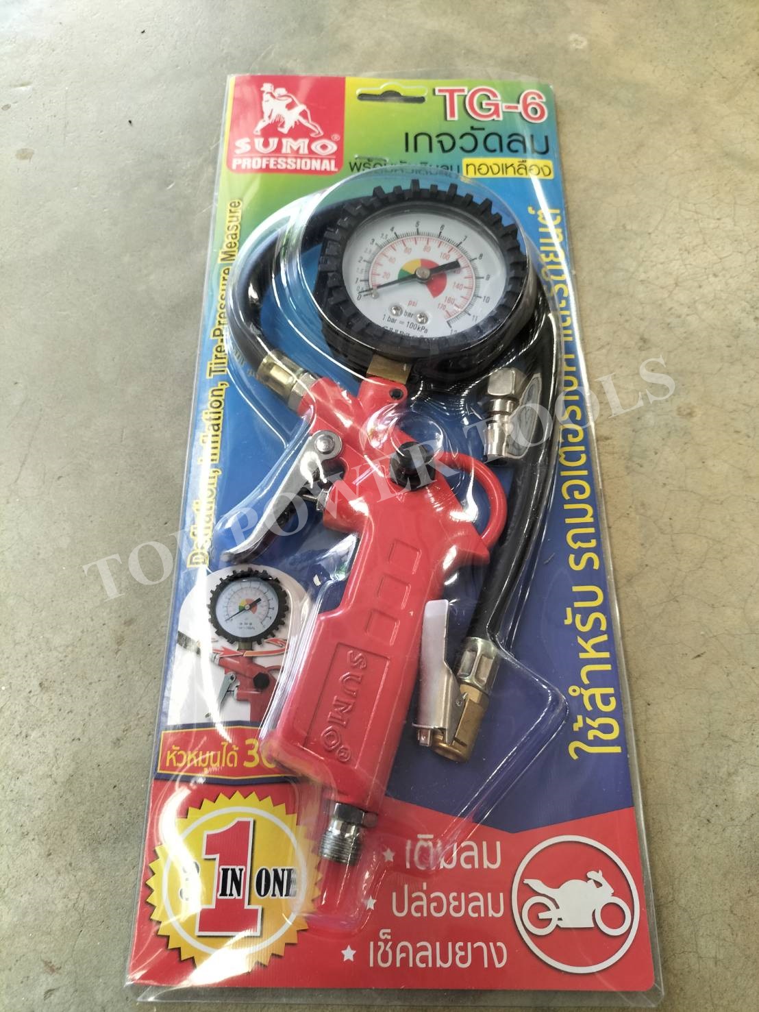 เกจ์วัดลม พร้อมหัวเติมลม TG-6 SUMO