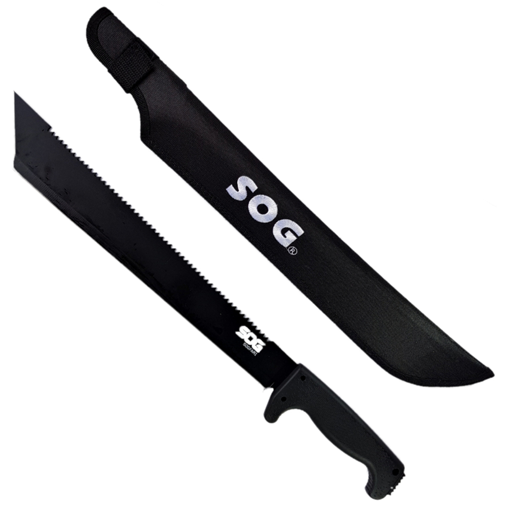 มีดเดินป่า มีดมาเชเต้ มีดใบตาย SOG SOGfari Machete ยาว 21 นิ้ว (53 ซม.) ใบมีดสีดำพร้อมซองผ้าไนล่อนสำหรับเก็บมีด