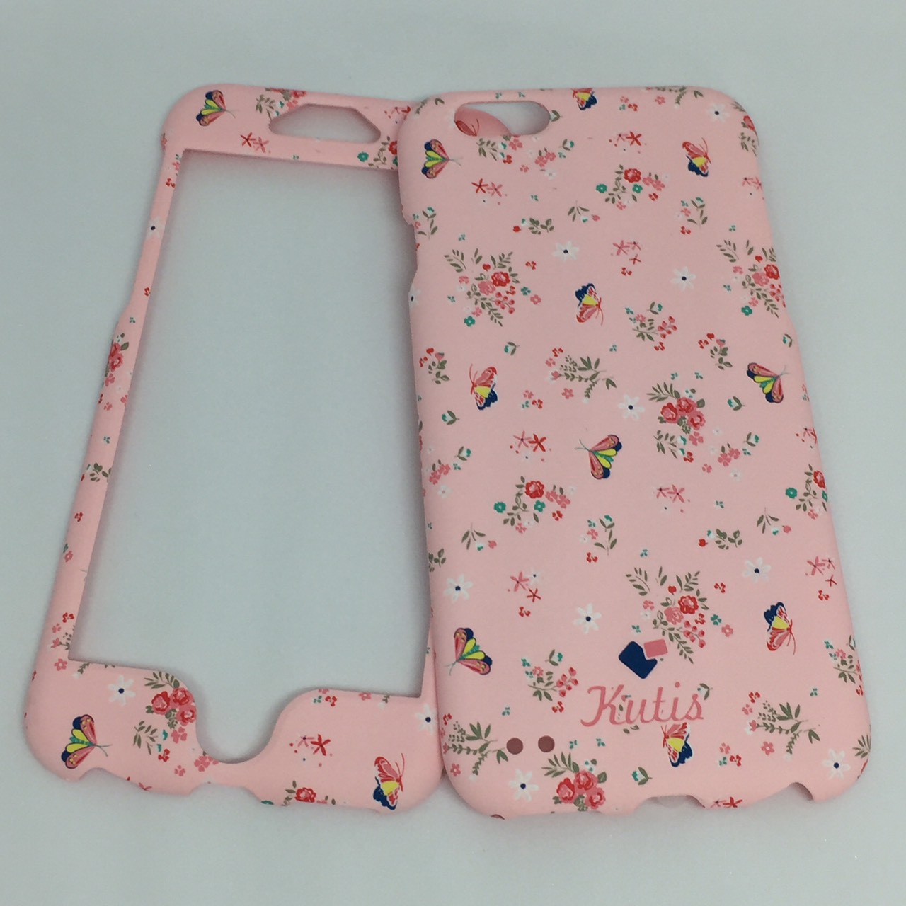 เคสคูทิส (Kutis) ไอโฟน6,6S(ลายดอกไม้พื้นหลังสีชมพู)
