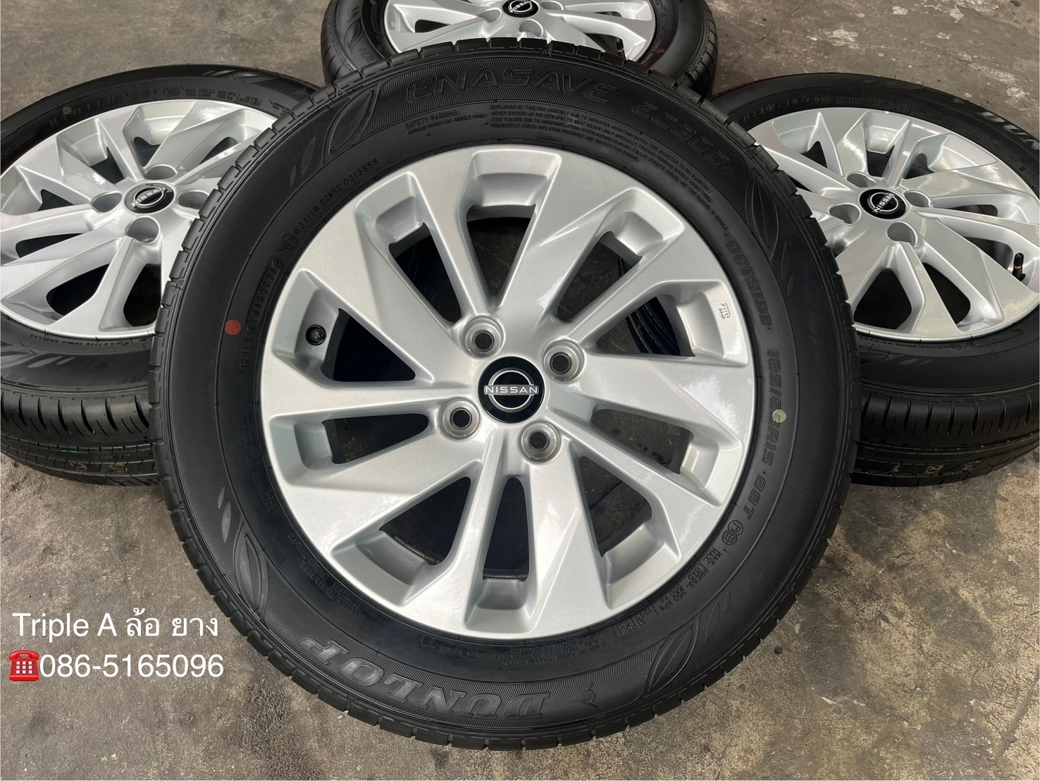 ✨ล้อแม็กป้ายแดง✨Nissan Almera รุ่นใหม่ล่าสุด ขอบ 15 พร้อมยางใหม่💯185-65-15 Dunlop ♨ปี 24♨
