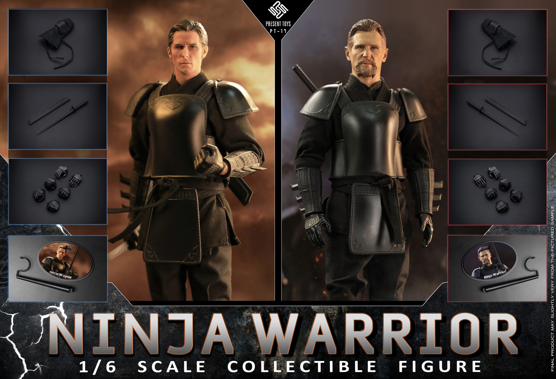 PRESENT TOYS PT-SP17 1/6 NINJA WARRIOR (Double Set)