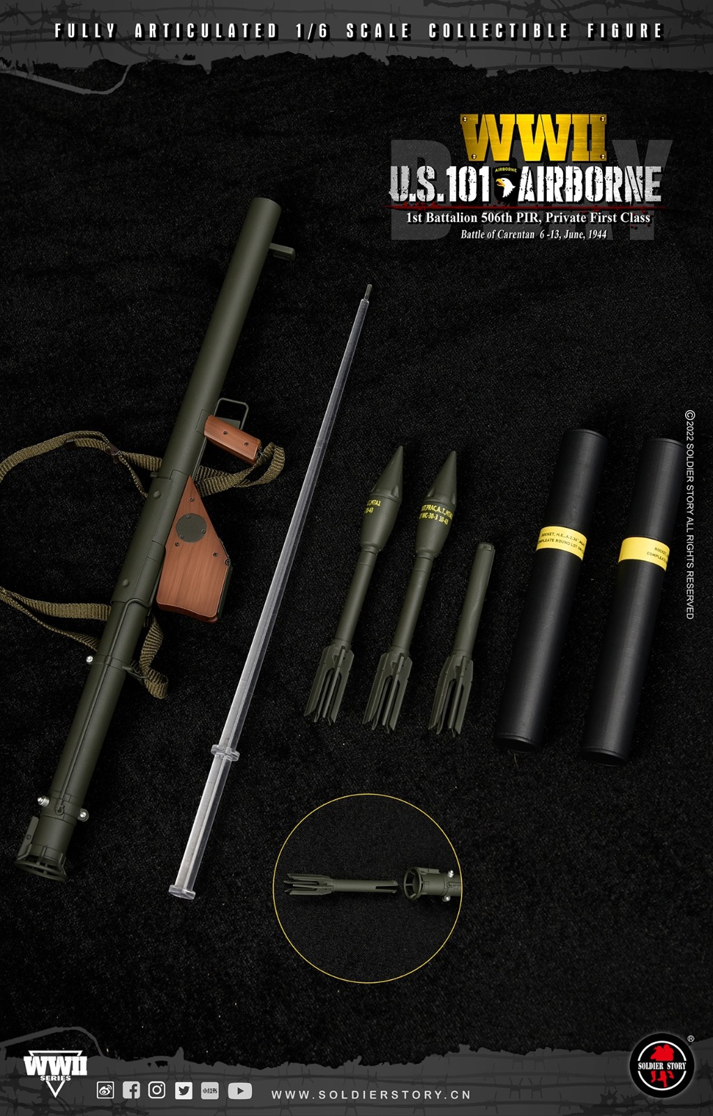 Soldier Story SS-126 1/6 WWII U.S. 101st Airborne - 1st Battalion 506th PIR, Private First Class