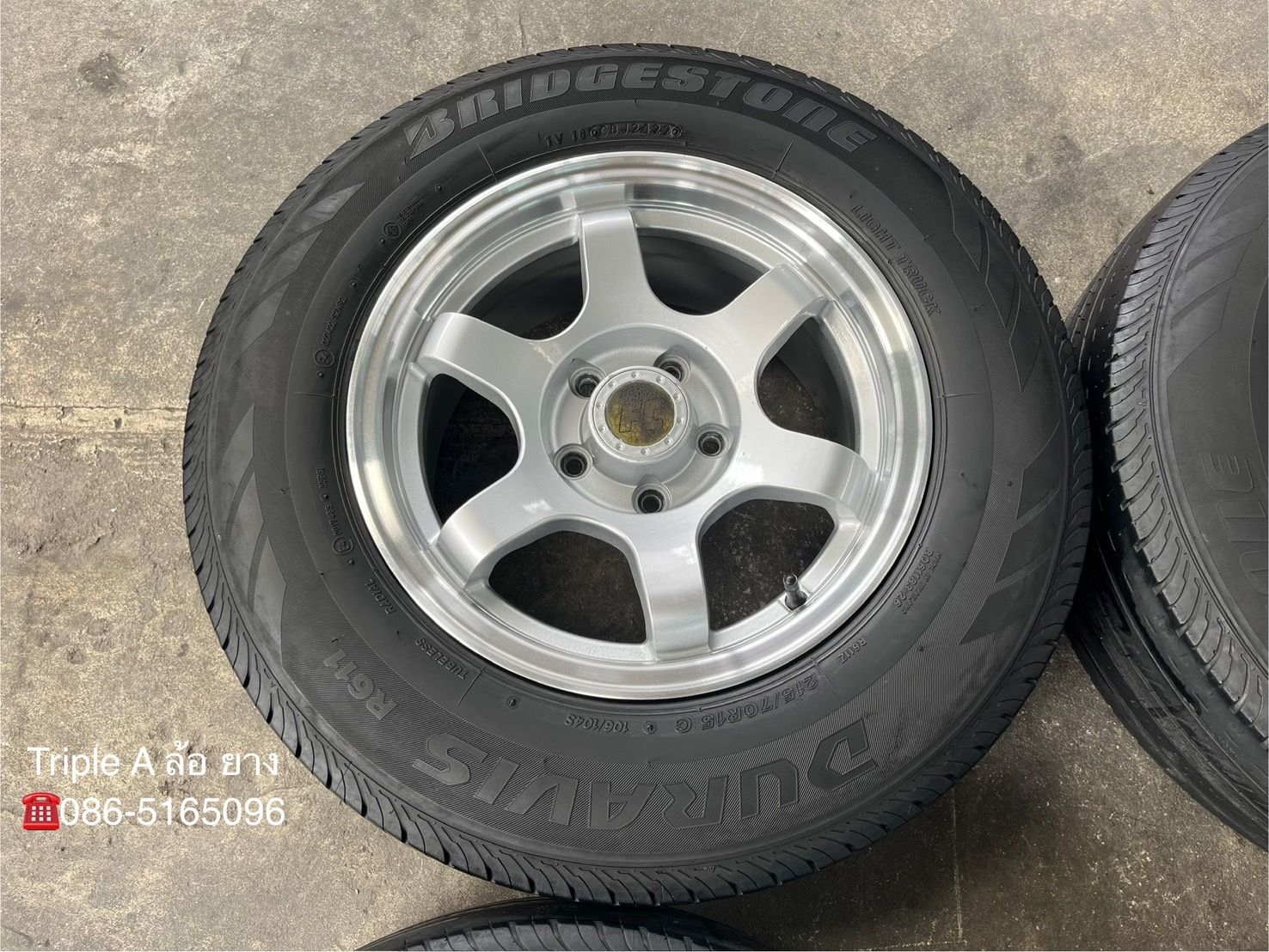 ✨ล้อแม็ก✨5รู114✨ขอบ 15 สีบอร์นขอบเงา พร้อมยาง 215-70-15 Bridgestone💥ปี 22💥