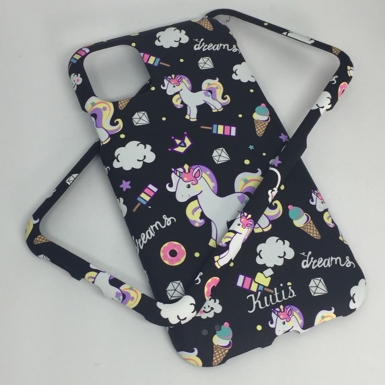 เคสคูทิสKutisไอโฟน11G(ลายม้ายูนิคอร์นใหญ่สีดำ)มาใหม่ เคสประกบหน้า-หลัง เคสเรืองแสง เคสลายวินเทจ ร้านSuperhero KLongthom