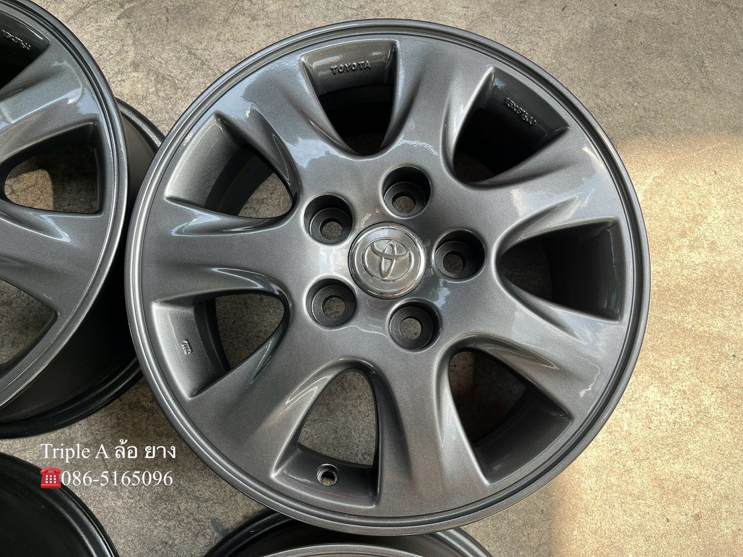 ✨ล้อแม็ก 5รู114✨Toyota ขอบ 15 สีเทาไฮเปอร์💖สวยกริ๊บ🚘Revo Vigo Camry Innova 5รู114 ได้เลย