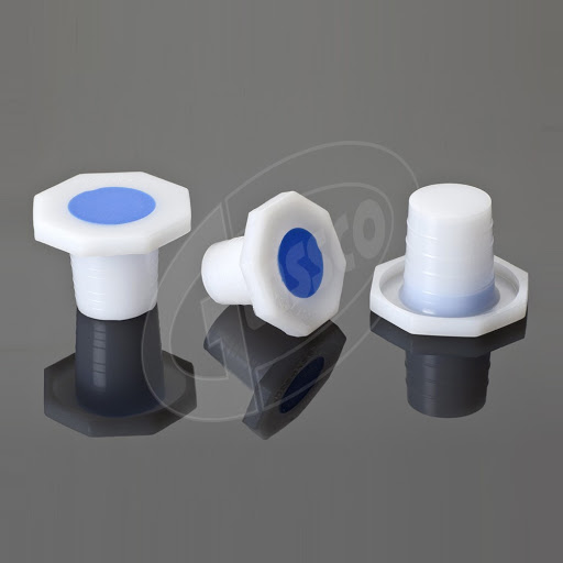 ฝาพลาสติกปิดขวดปรับปริมาตร Plastic stopper PE-สีฟ้าขาว(5 ชิ้น/pkg)