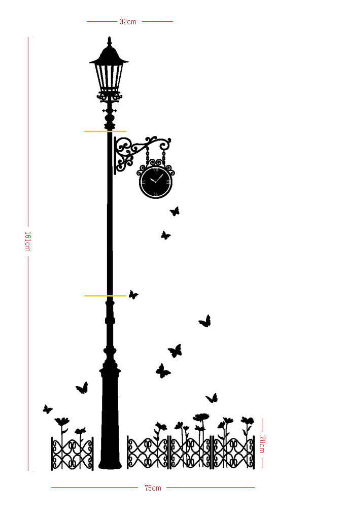 GS-58848 เสาไฟถนน Under the streetlight สีดำ