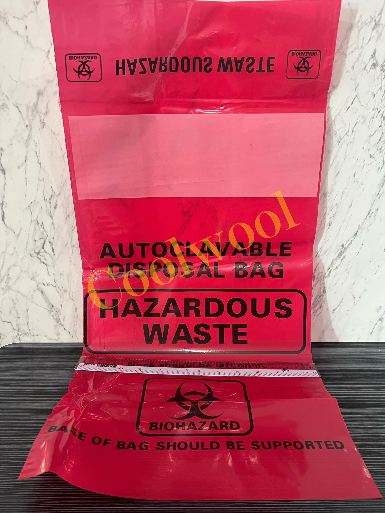 ถุงเก็บขยะติดเชื้อ ขยะอันตราย Autoclave bag(200ชิ้น/pkg)-สีแดง,สีใส