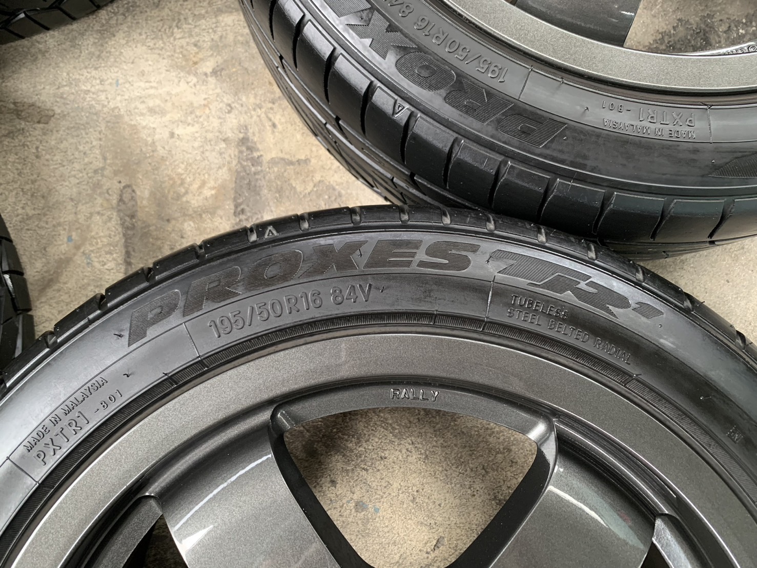 ✨ล้อแม็กแต่ง✨4รู100✨RALLY (งาน ENKEI) ขอบ 16 สีเทากัน พร้อมยาง 195-50-16 TOYO ปลายปี 20