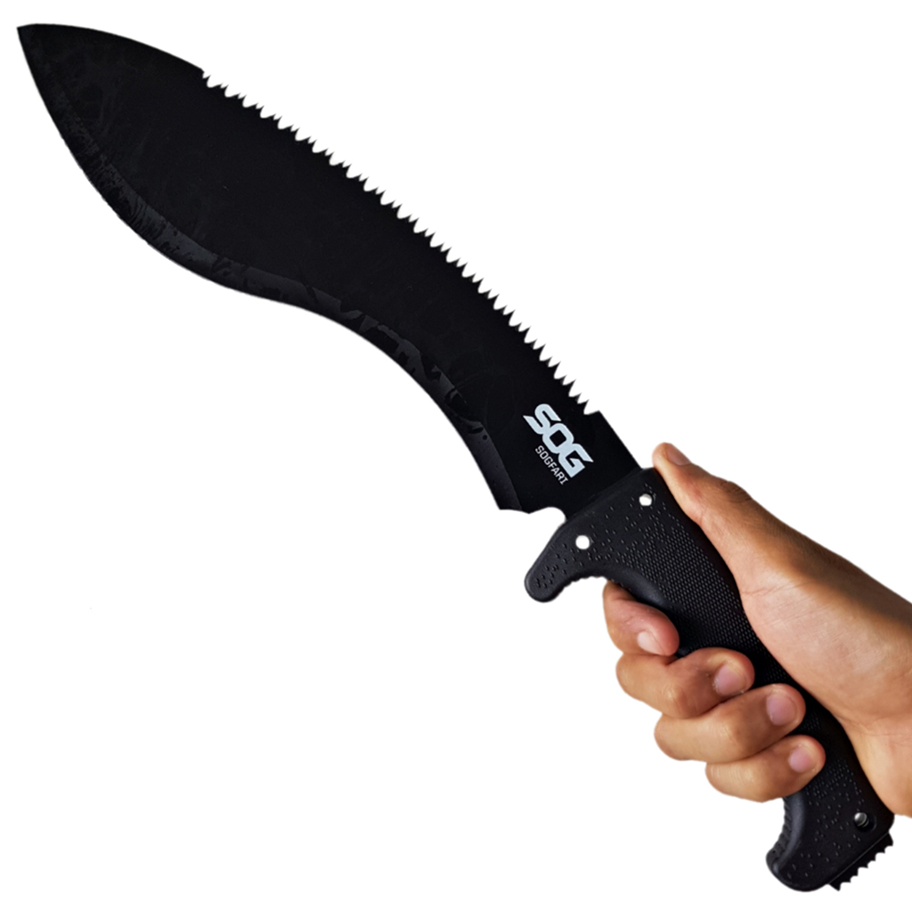 มีดใบตาย มีดกุรข่า SOG Sogfari Kukri Machete ขนาด 18.3 นิ้ว (46.5 ซม.) พร้อมซองผ้าไนล่อนร้อยเข็มขัดสำหรับเก็บมีด