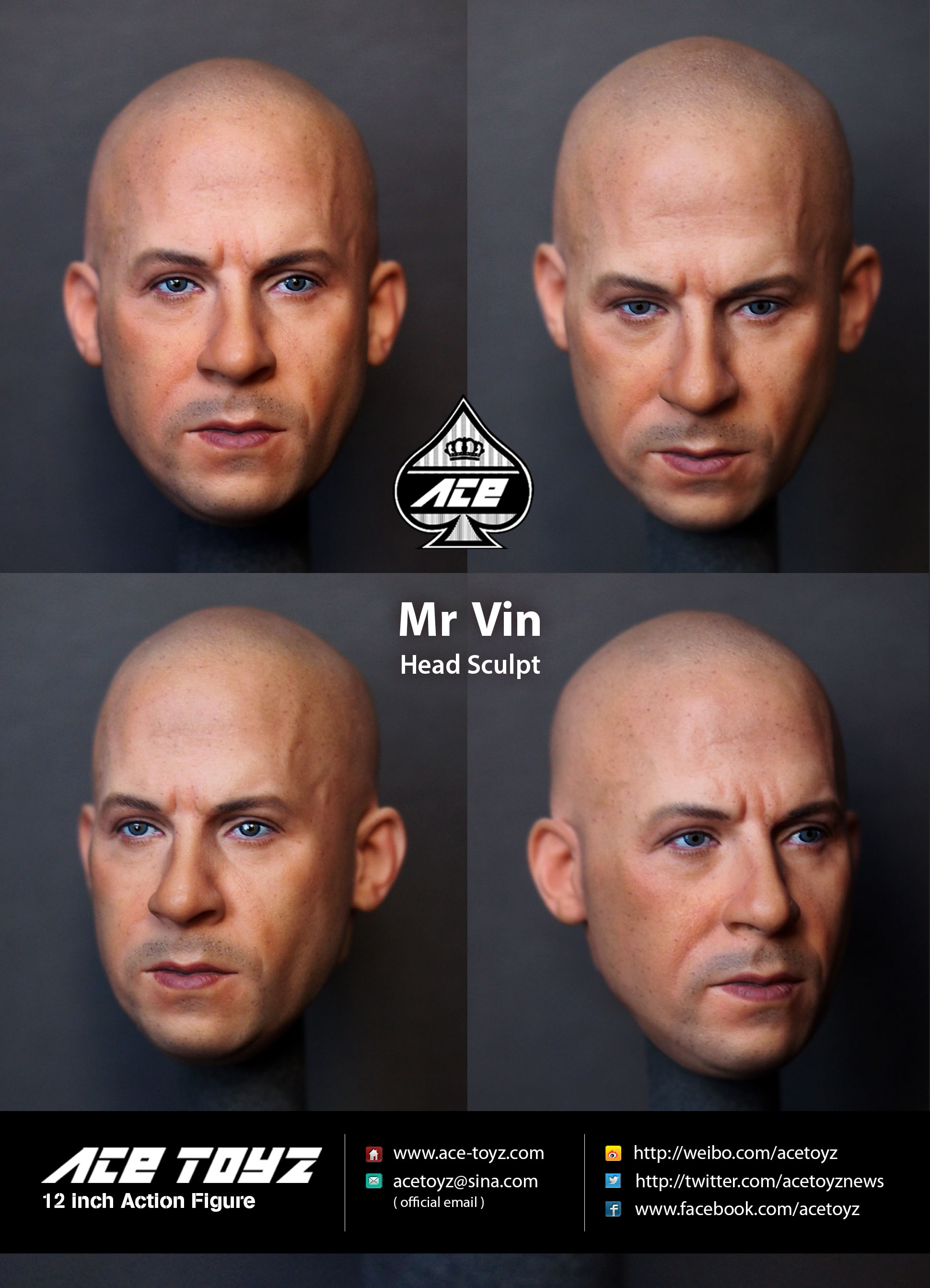 ACE ATH-004 Vin Diesel head