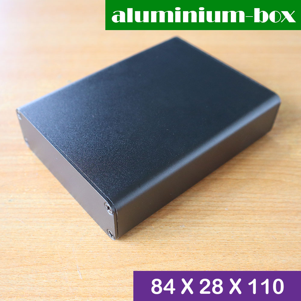 กล่องอลูมิเนียมดำ ขนาด 84 X 28 X 110 มม.