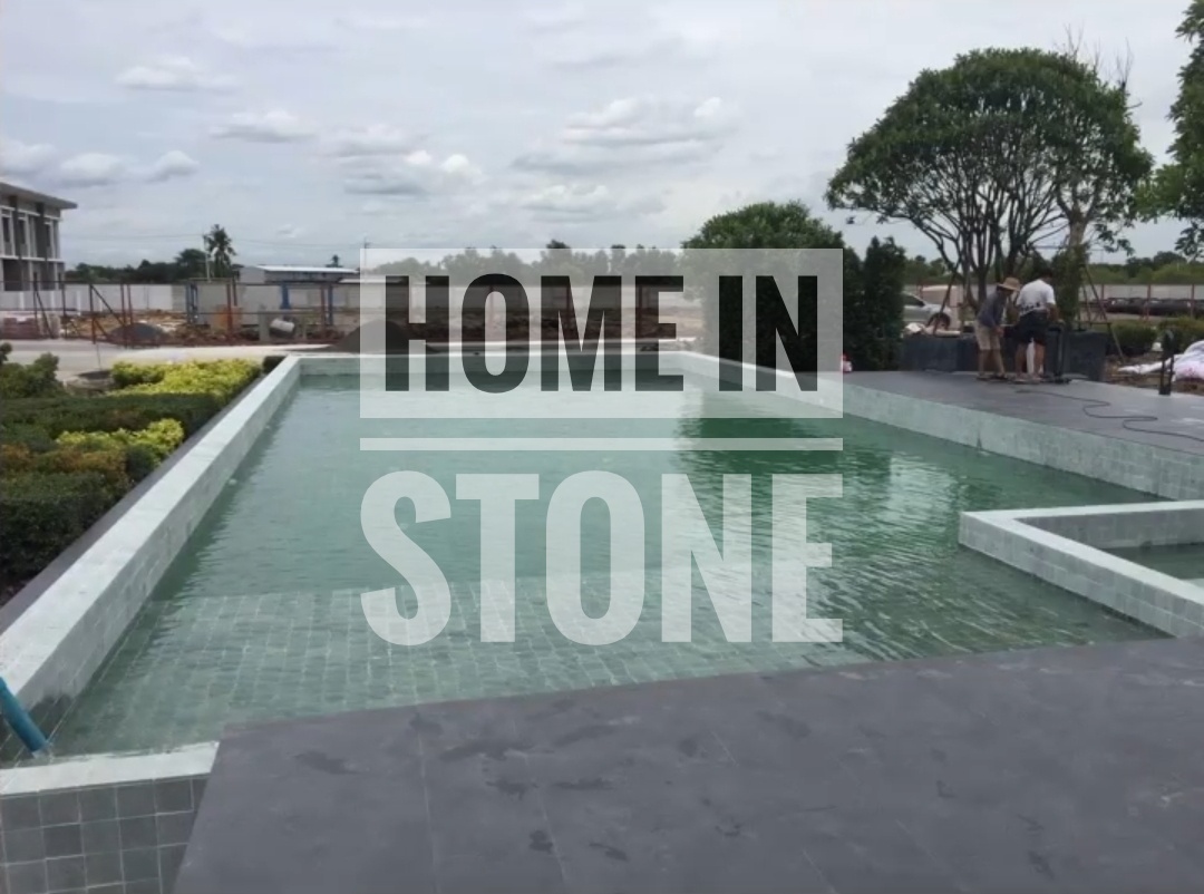 หินธรรมชาติ Green Sukabumi ปูสระว่ายน้ำ เขียว สวย