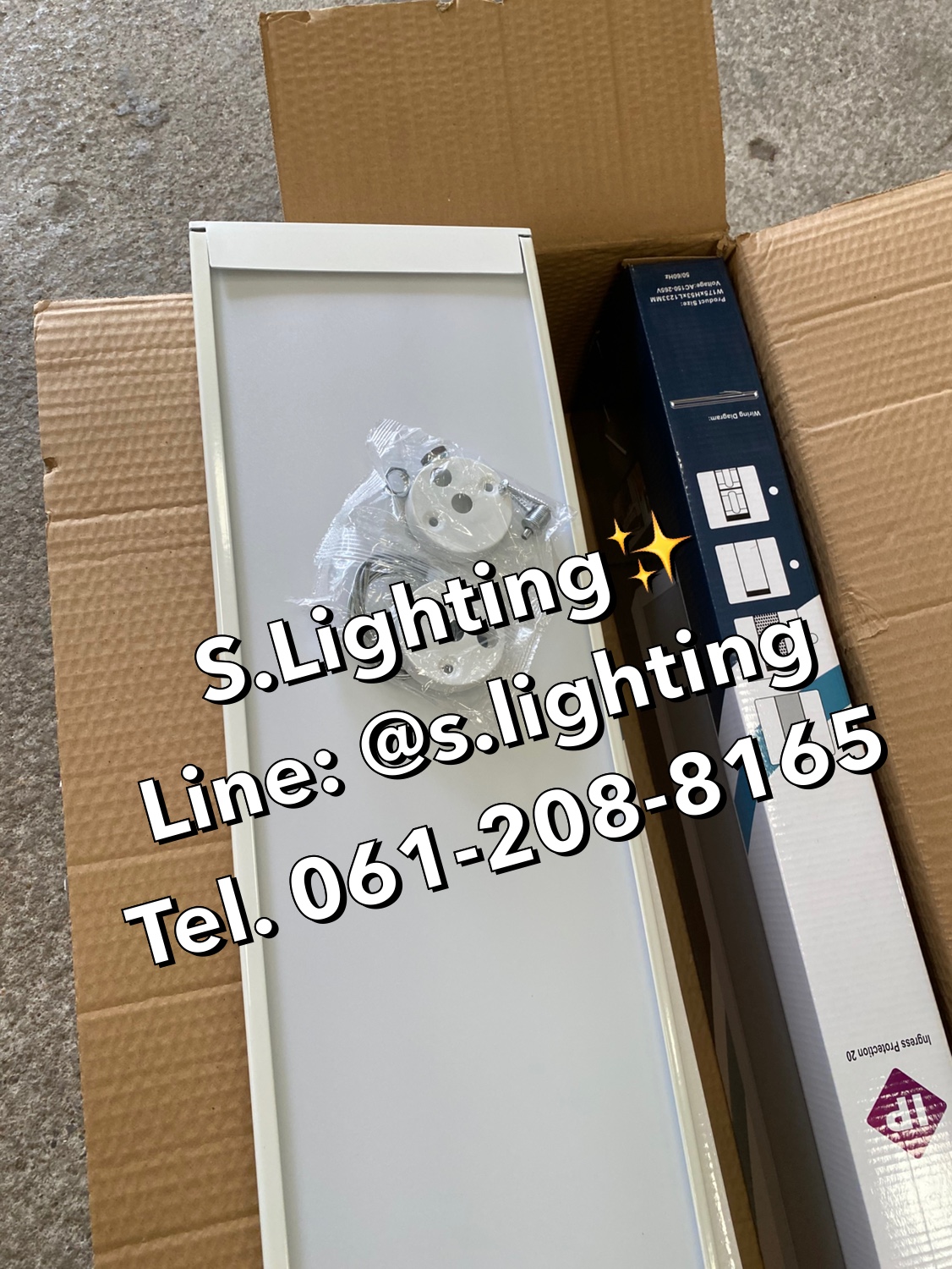 โคมไฟแขวนสลิงเพดาน Linear Office LED 3x18w แสงขาว (เปลี่ยนหลอดได้)