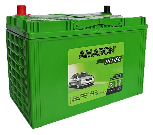 แบตเตอรี่รถยนต์ Amaron 105D31L HILIFE ประกัน24เดือน