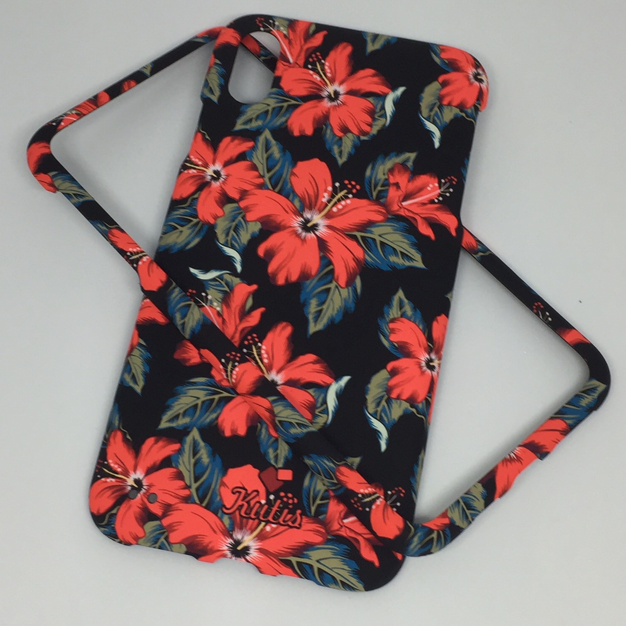 เคสคูทิส(Kutis)ไอโฟนXSMAX (ลายดอกชบา สีพื้นหลังสีดำ)ลายมาใหม่ๆๆ
