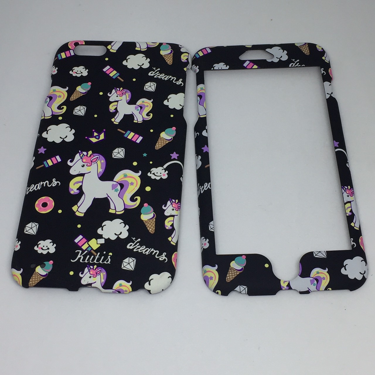 เคสคูทิส(Kutis)เคสไอโฟน6พลัส,6Sพลัส(ลายยูนิคอร์นใหญ่สีดำ)มาใหม่ เคสประกบหน้า-หลัง เคสเรืองแสง เคสลายวินเทจ ร้านSuperhero Klongthom