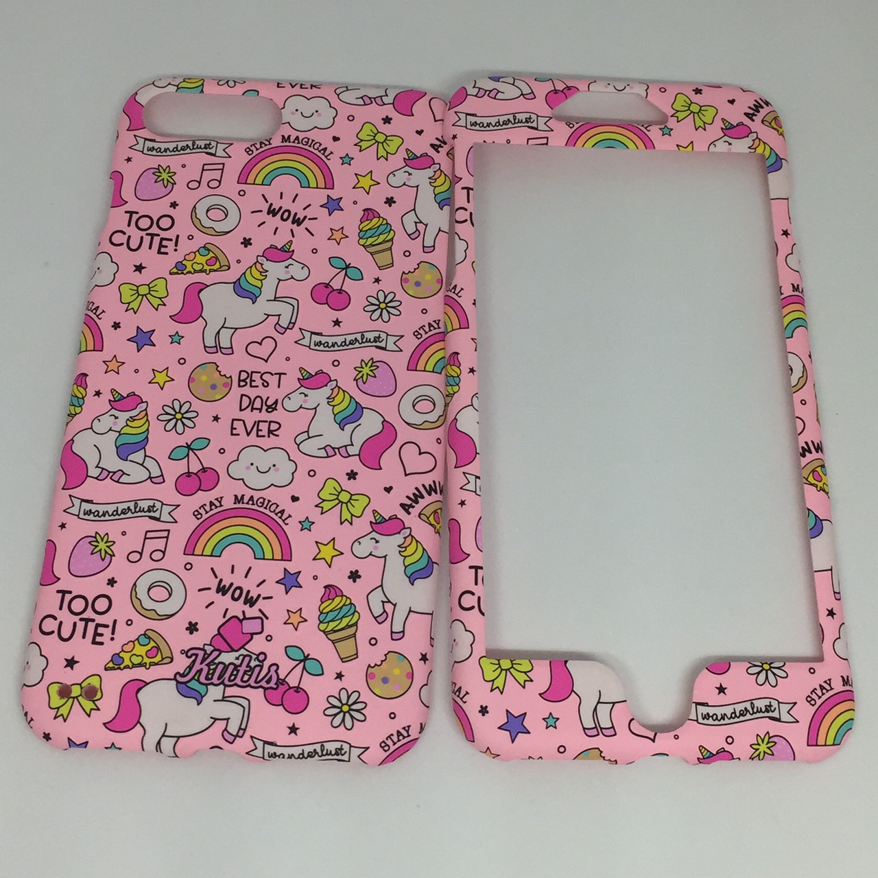 เคสคูทิส(Kutis)ไอโฟน7พลัส,8พลัส(ลายยูนิคอร์นอวบ)มาใหม่ เคสประกบหน้า-หลัง เคสเรืองแสง เคสลายวินเทจ ร้านSuperhero Klongthom