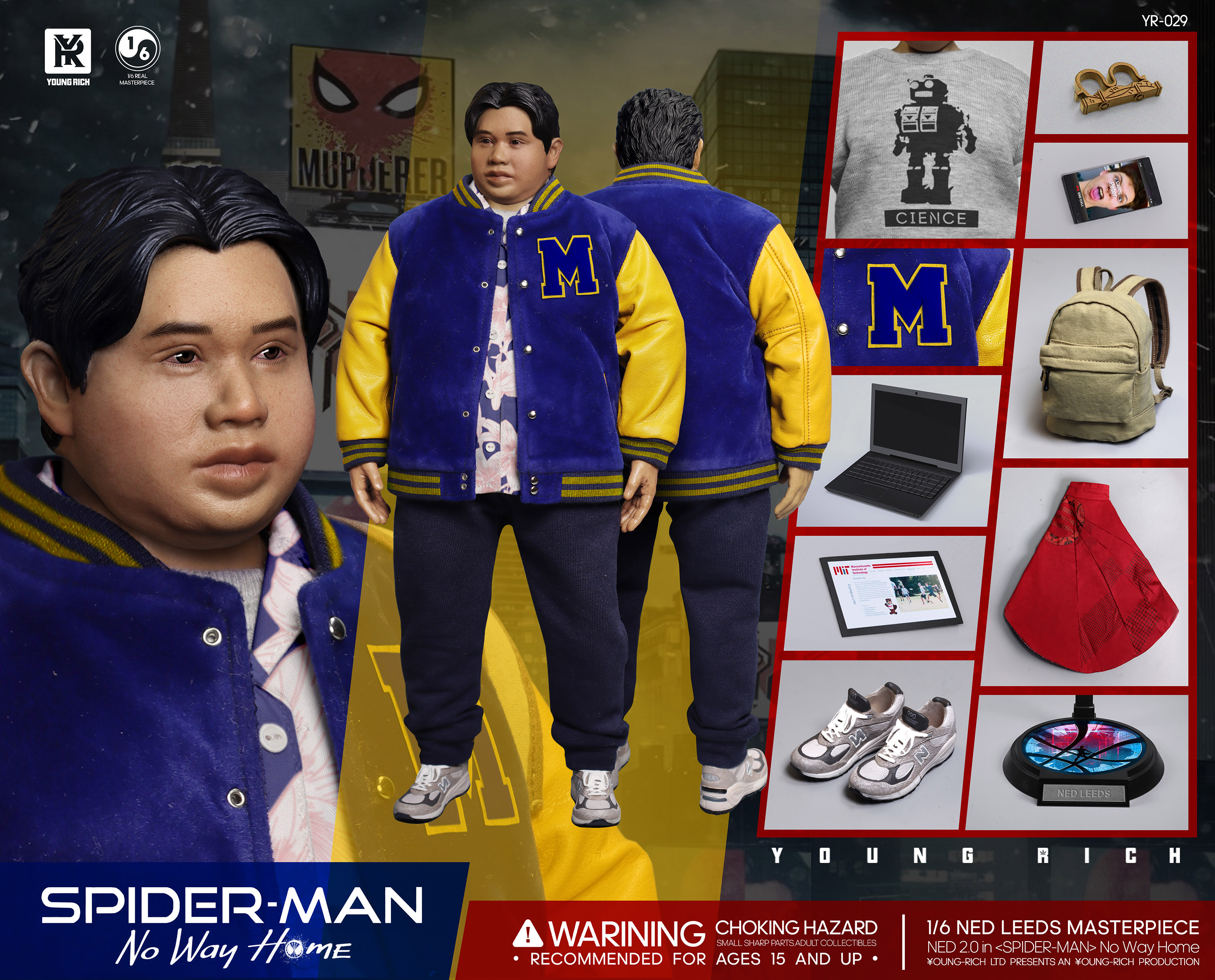 YoungRich Toys YR029F 1/6 Spider-Man: No Way Home - Fat High School Student Ned 2.0