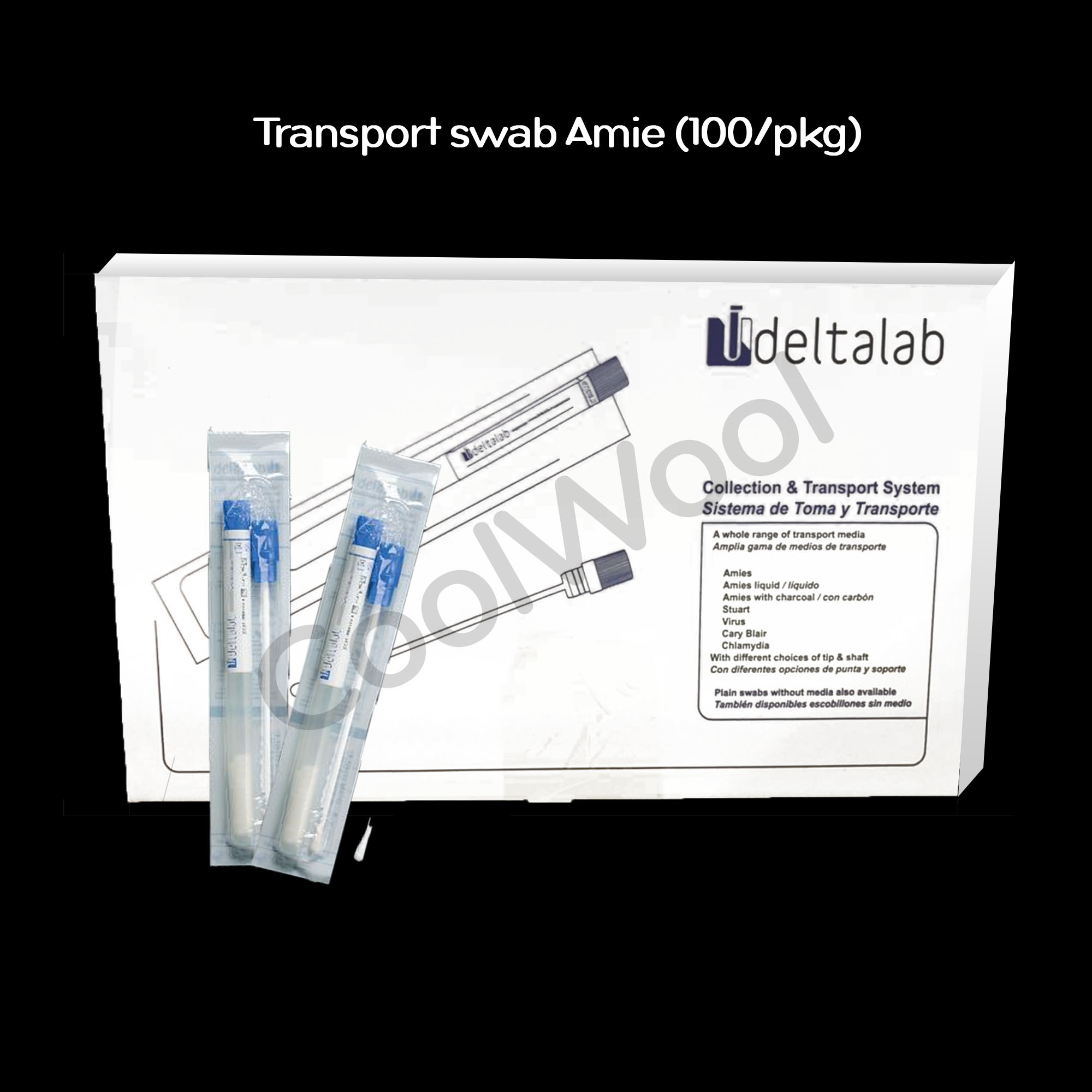 Transport swab with Amies (1pc/peel pack,100ea/pkg), sterile-Delta lab