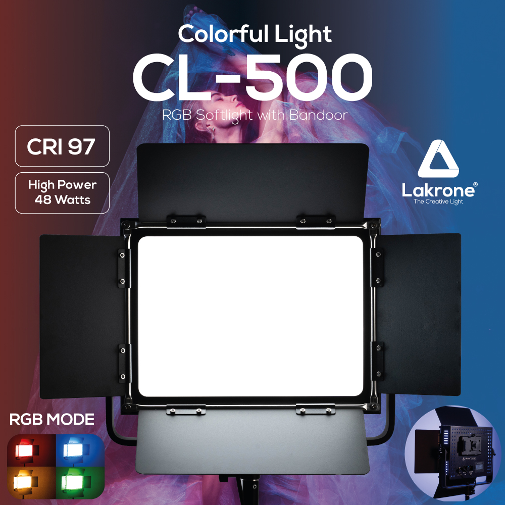 CL-500 Colourful Light ไฟสตูดิโอปรับแสงเปลี่ยนสีได้ 360 สี กำลังไฟ 48 วัตต์