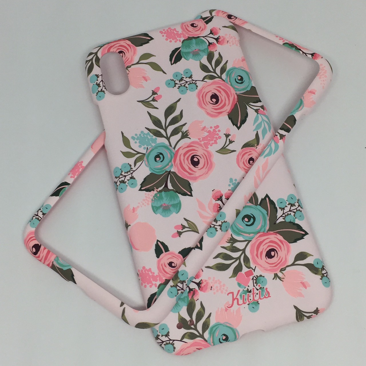 เคสคูทิส(Kutis)ไอโฟนXSMAX (ลายดอกไม้ สีพื้นหลังสีชมพูอ่อน)สินค้ามาใหม่ๆๆ