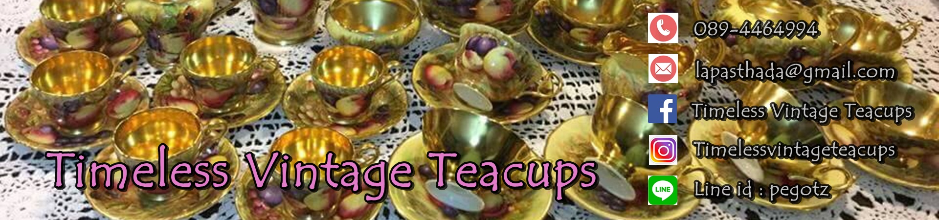 จำหน่ายถ้วยชาเซรามิคของอังกฤษและของสะสมนำเข้า Timeless Vintage Teacup