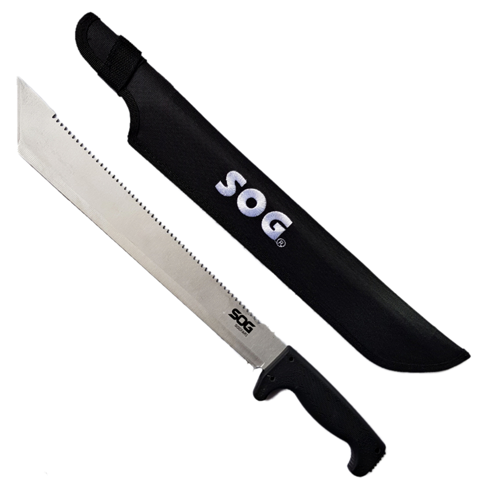 มีดเดินป่า มีดมาเชเต้ มีดใบตาย SOG SOGfari Machete ยาว 21 นิ้ว (53 ซม.) ใบมีดสีเงินพร้อมซองผ้าไนล่อนสำหรับเก็บมีด