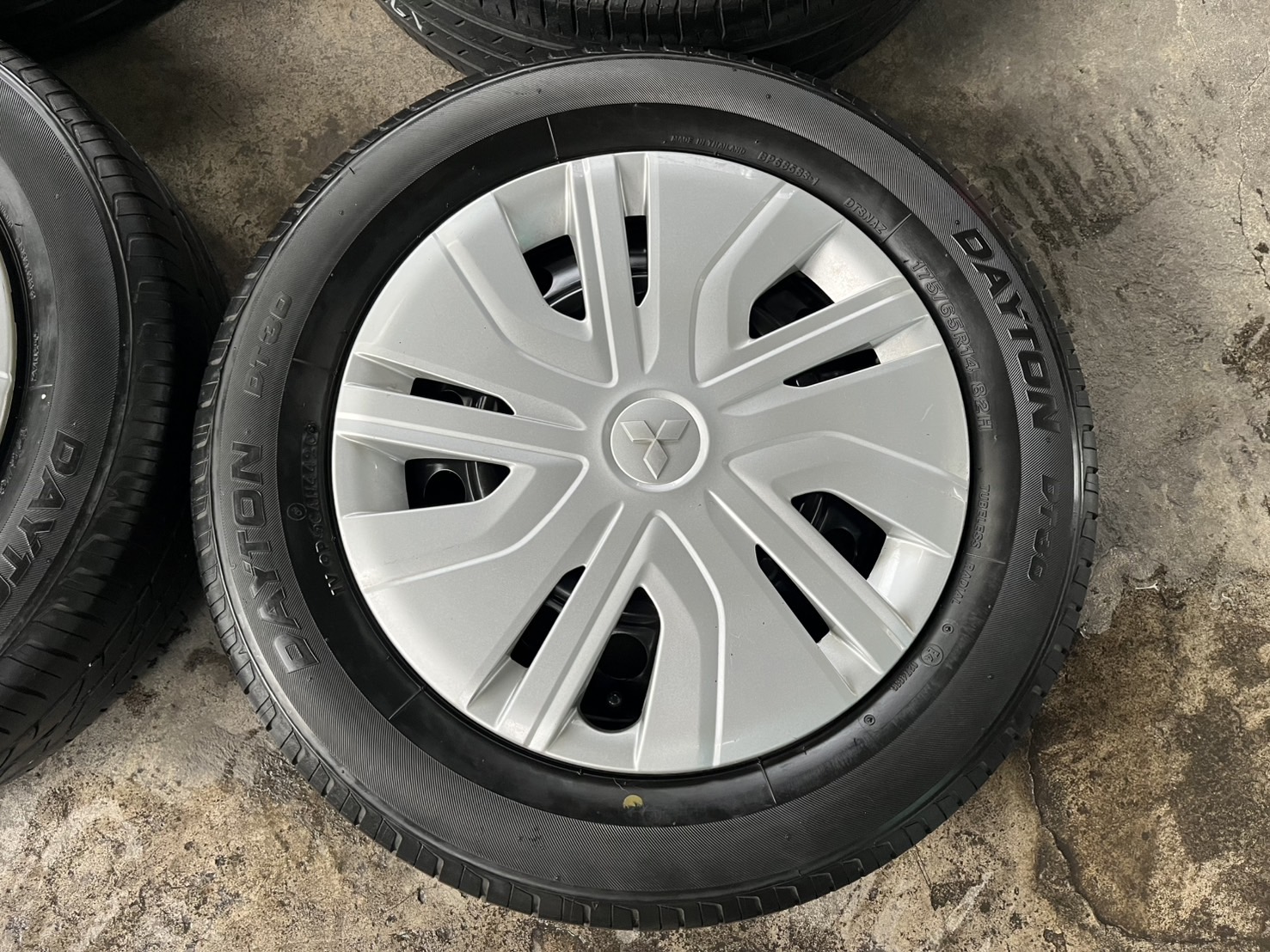 ✨ล้อกระทะพร้อมยาง✨4รู100✨Mitsu ขอบ 14 สภาพดี