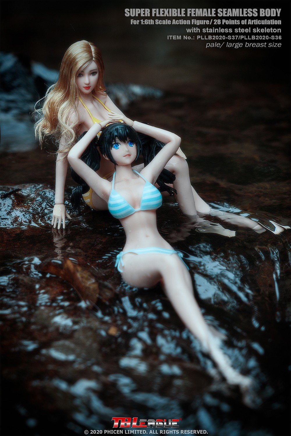 TBLeague PLLB2020-S36A 1/6 Super Flexible Female Seamless Body - Pale / Large Breast Size