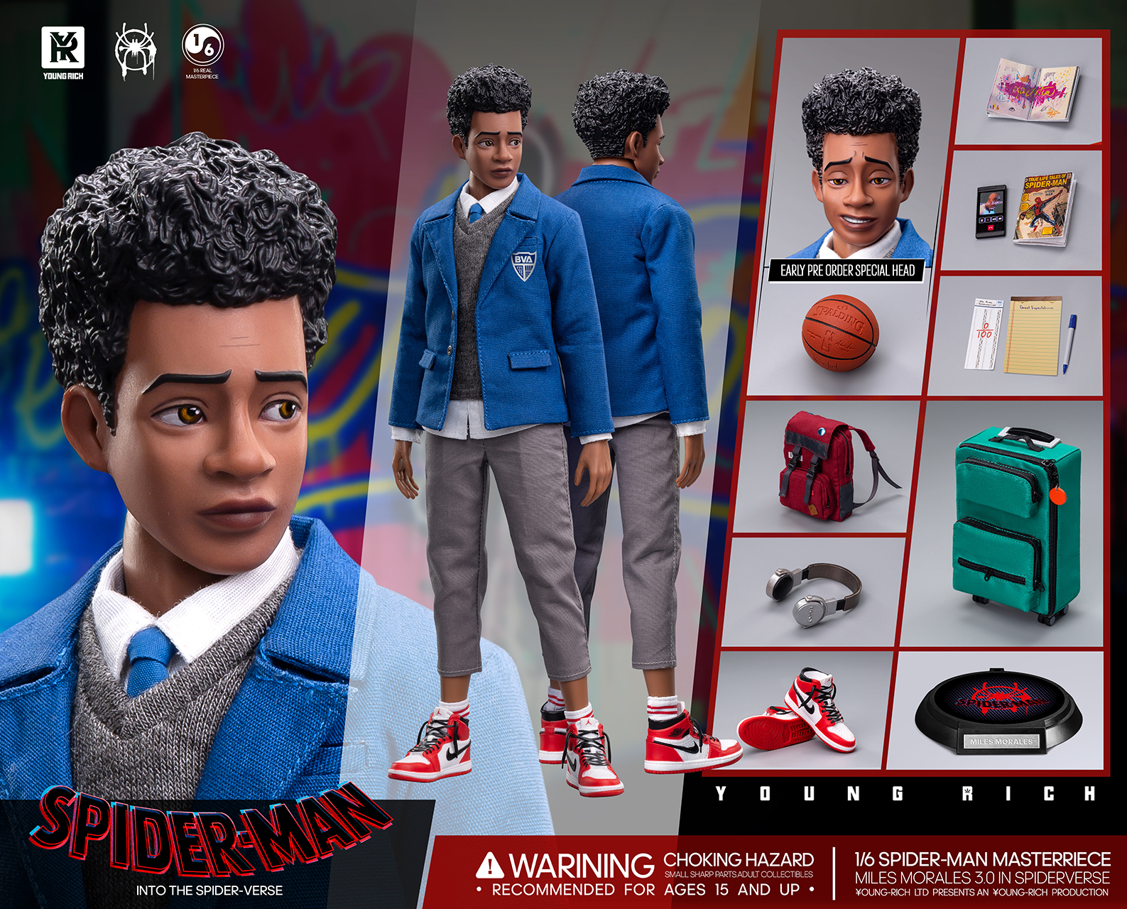 YOUNG RICH TOYS YR015 1/6 SPIDER-MAN: INTO THE SPIDERVERSE - MILES MOLARES 3.0