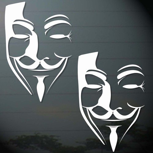 car-094 car sticker V FOR VENDETTA FACE สติ๊กเกอร์ติดรถ (สีดำ,ขาว)