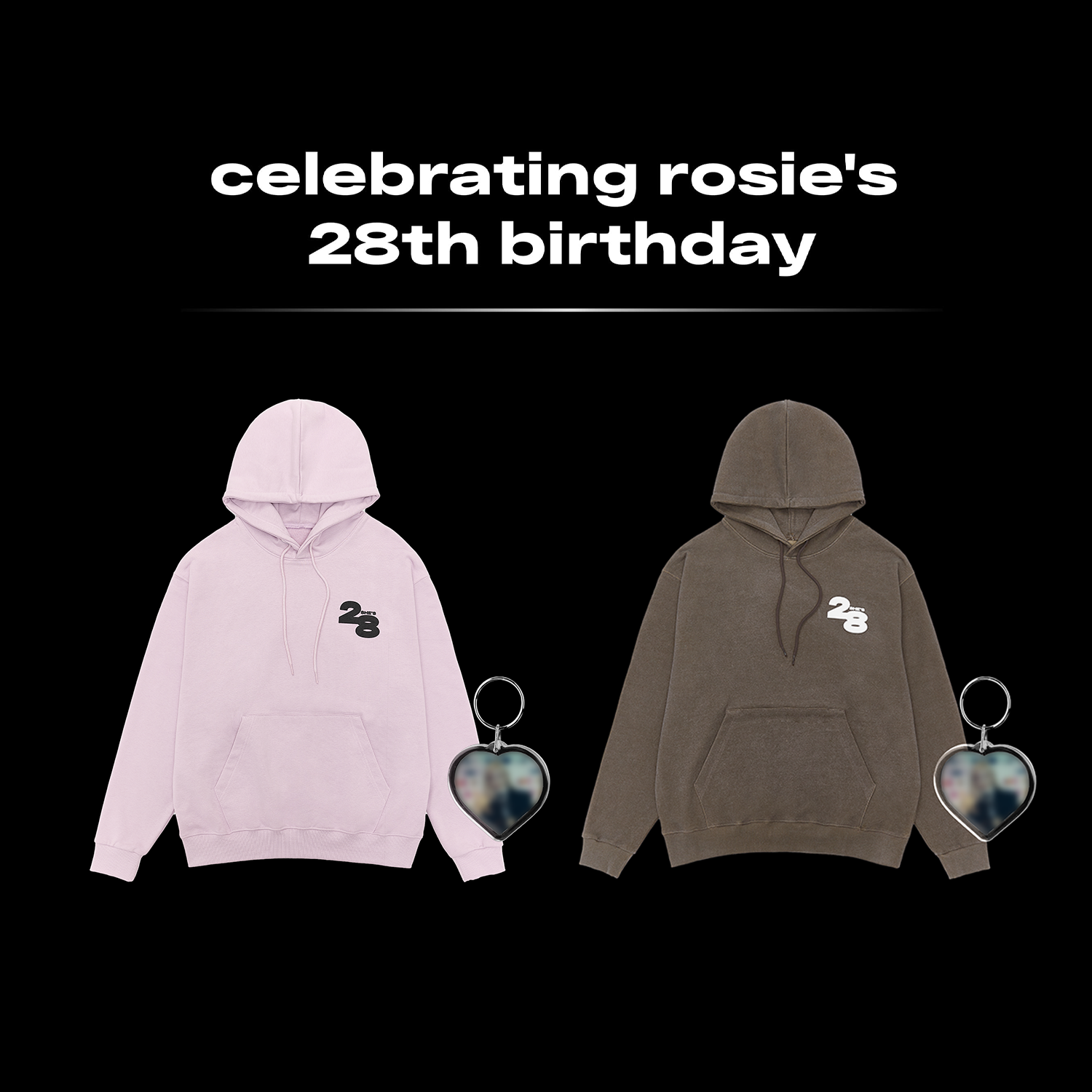 [PRE] ROSÉ ‘she’s 28’ hoodie (pink version/chocolate version)