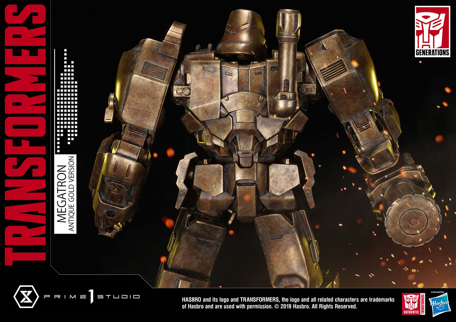 Prime 1 Studio PMTF-02AG Transformers G1 - Megatron (Antique Gold Version)