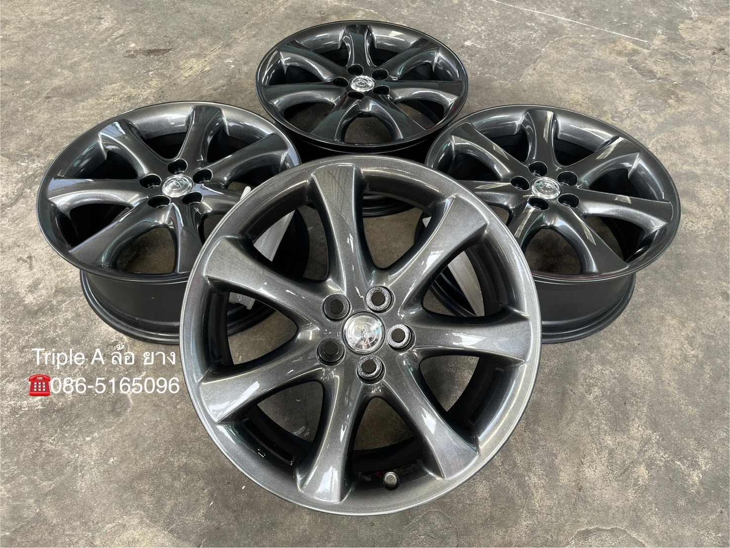 ✨ล้อแม็ก 5รู100✨Toyota Wish ขอบ 17 สีเทากัน💖สวยกริ๊บ💖