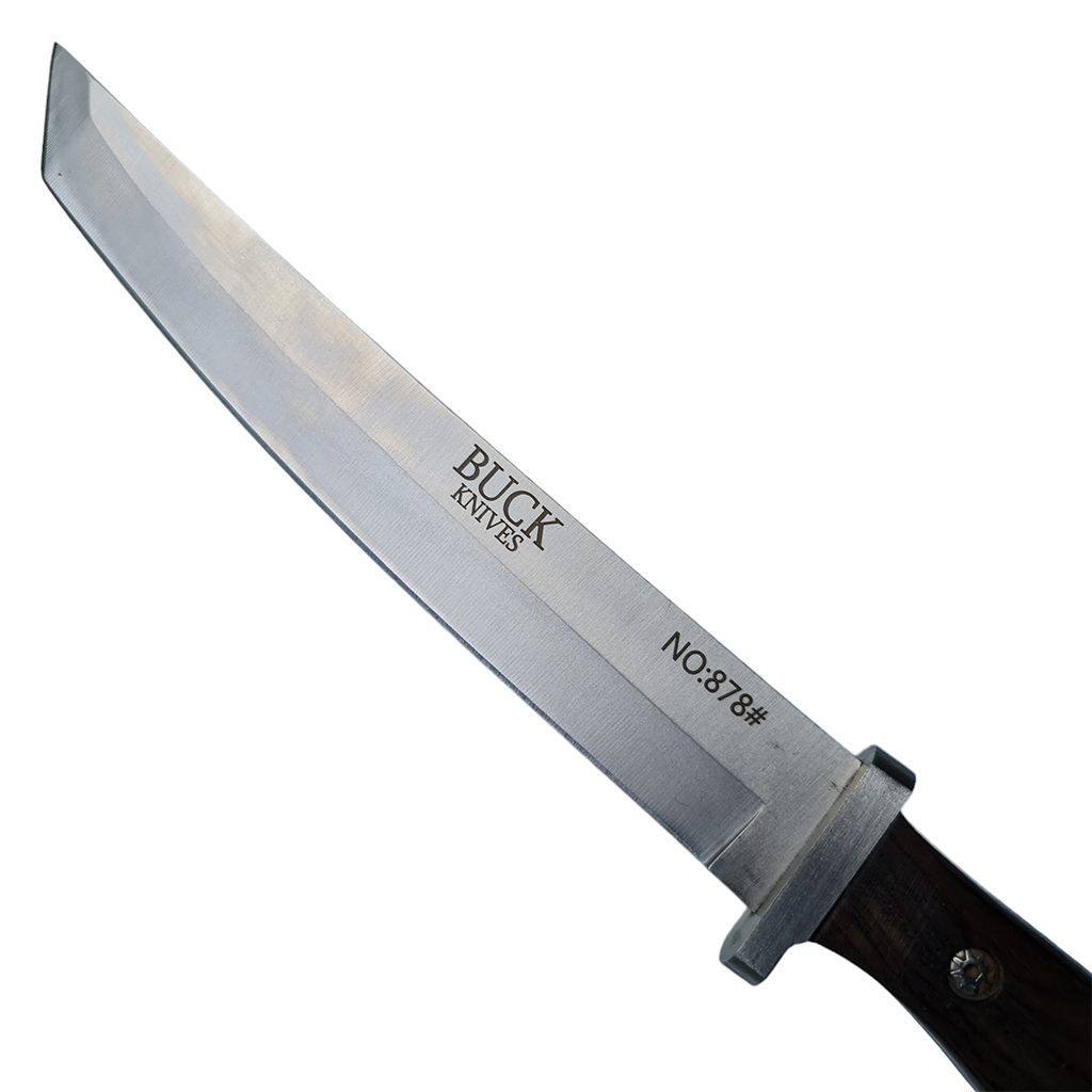 มีดเดินป่า มีดใบตาย BUCK Knives No.878 Tanto Blade ขนาด 11.8 นิ้ว (30 ซม.) พร้อมซองมีดร้อยเข็มขัดสำหรับเก็บมีด