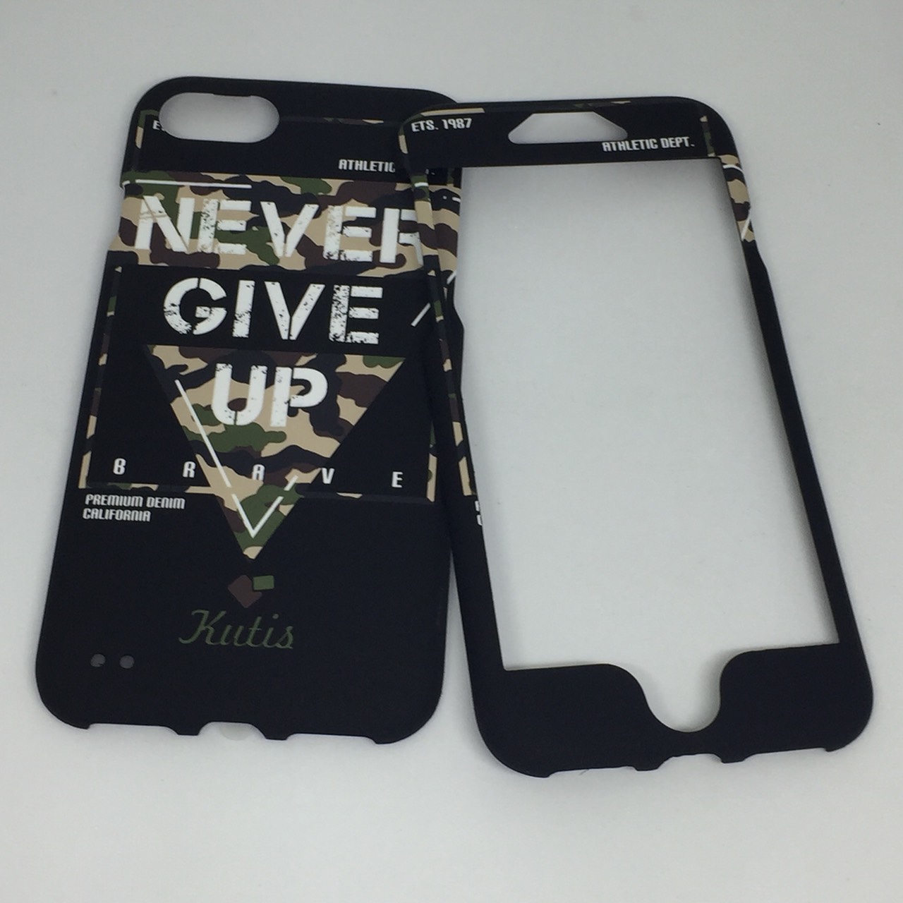 เคสคูทิส(Kutis)เคสไอโฟน7,8,SEปี2020(ลายNeverGiveUp)มาใหม่ เคสประกบหน้า-หลัง เคสเรืองแสง เคสลายวินเทจ ร้านSuperhero Klongthom