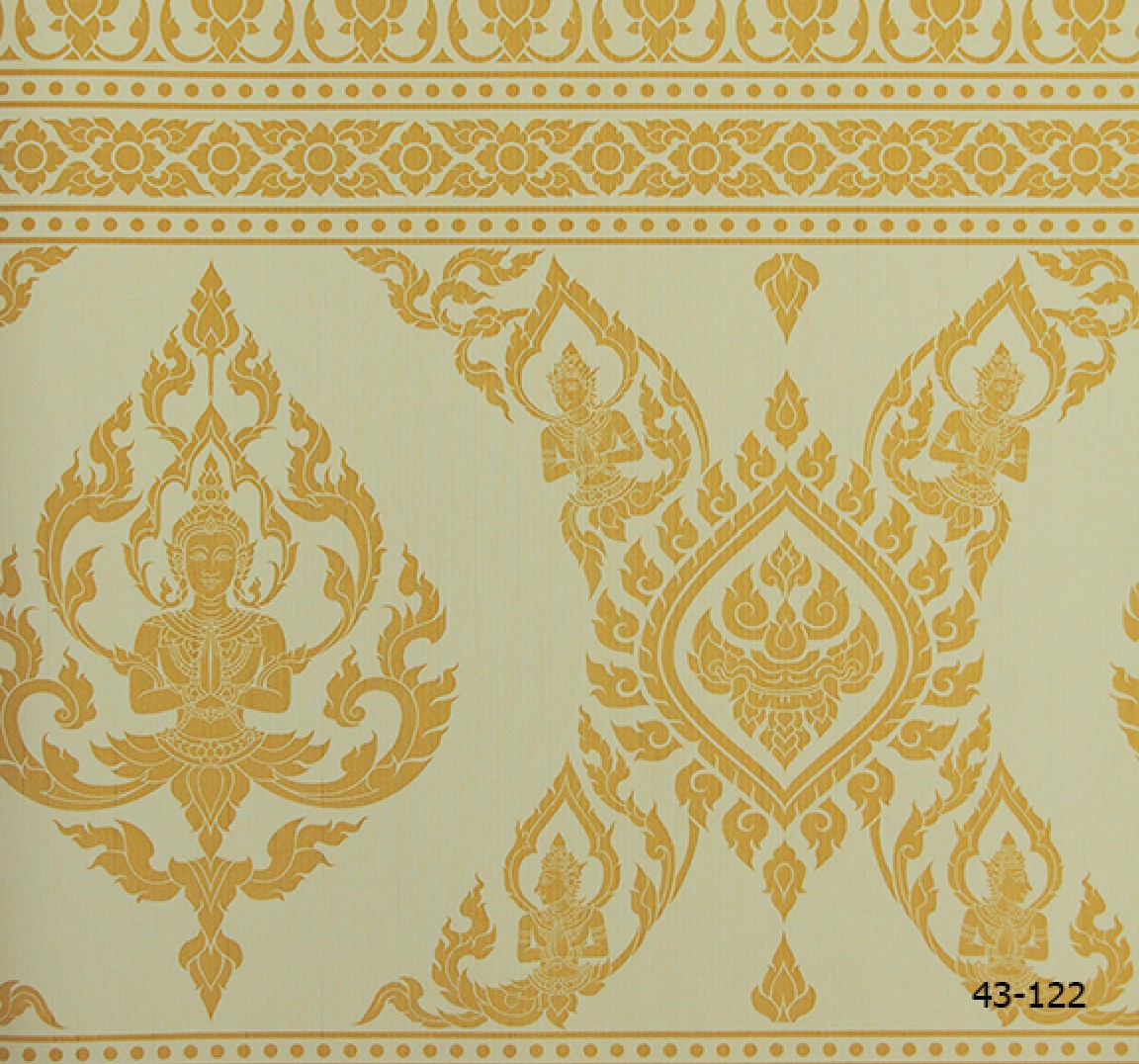 วอลล์เปเปอร์ลายไทย ลายไทย สีครีม