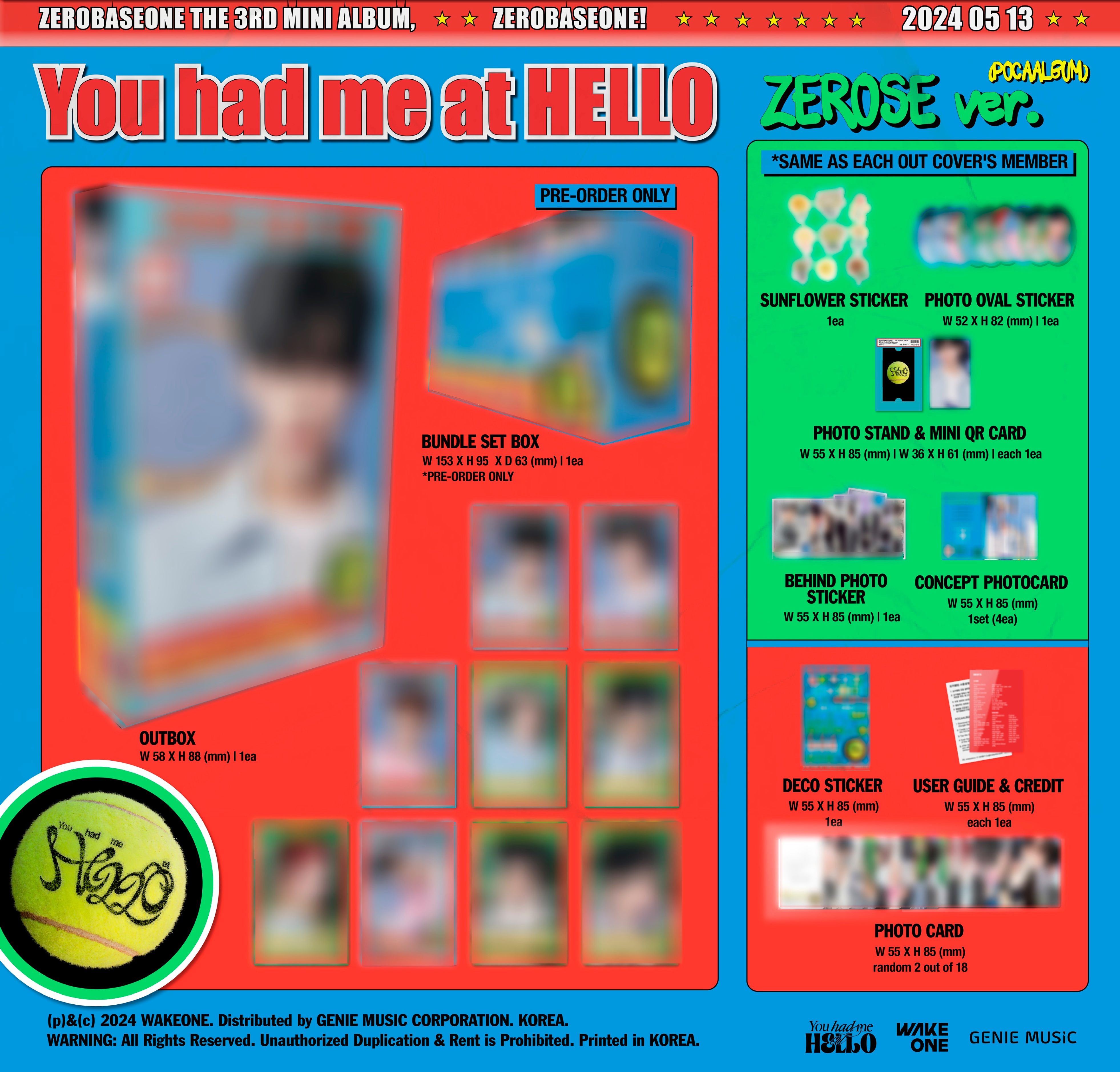 [PRE] ZEROBASEONE - 3rd Mini Album [You had me at HELLO]