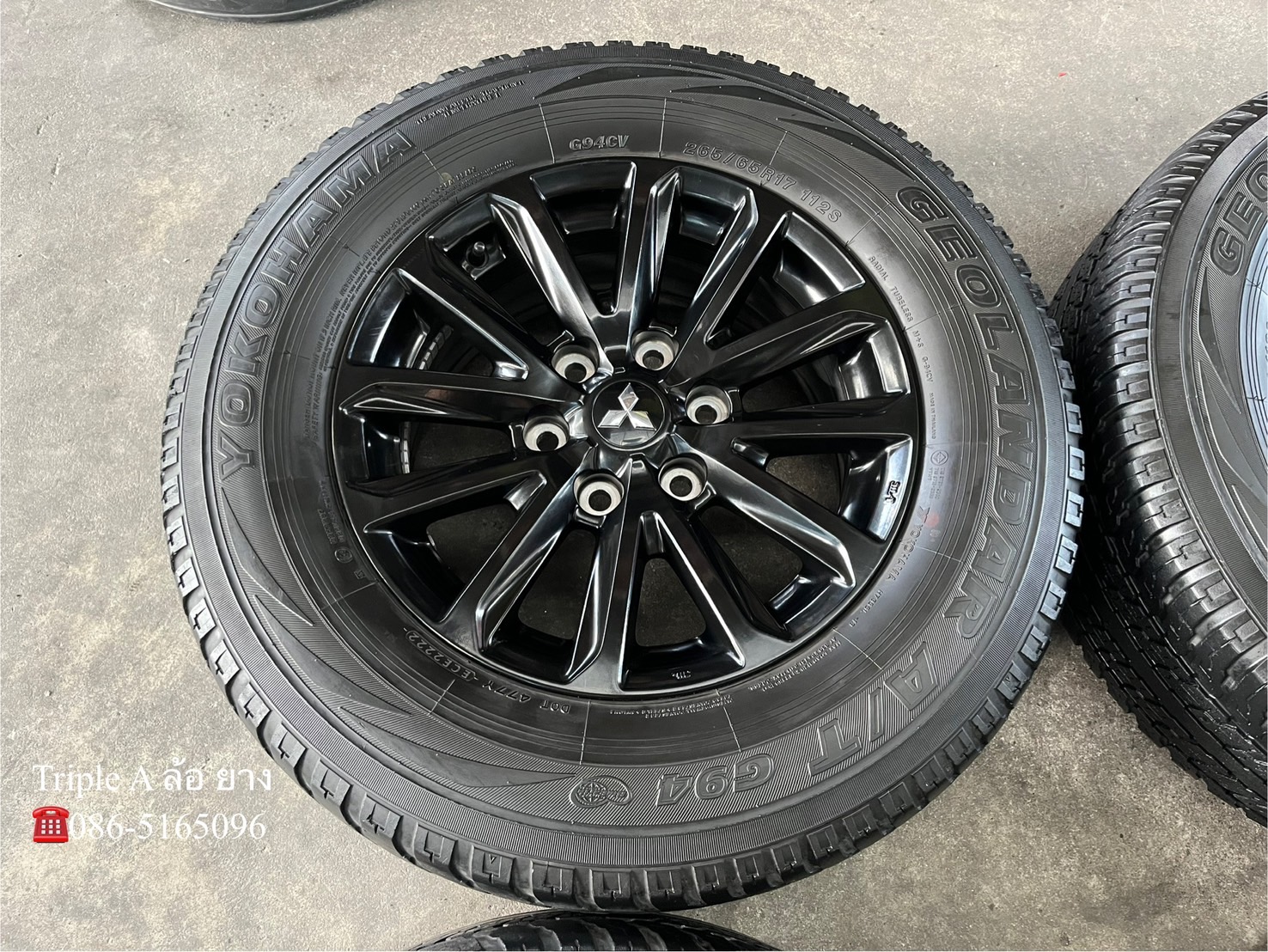 ✨ล้อแม็ก✨Mitsu Triton Plus ขอบ 17 สีดำ แถมยาง 265-65-17 Yokohama ปี 22