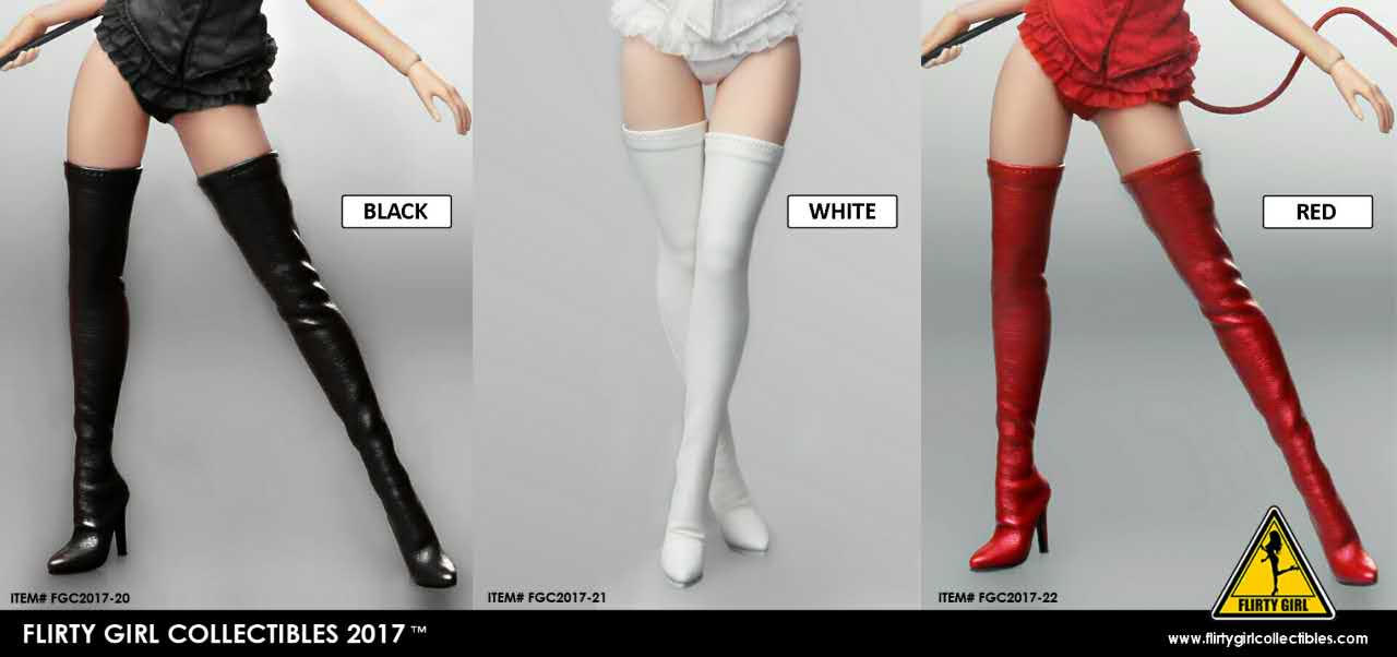 Flirty Girl Collectibles 1/6 Female Boot Collection 2017 - FGC2017-32S Black (USO) & FGC2017-34S Red (USO)