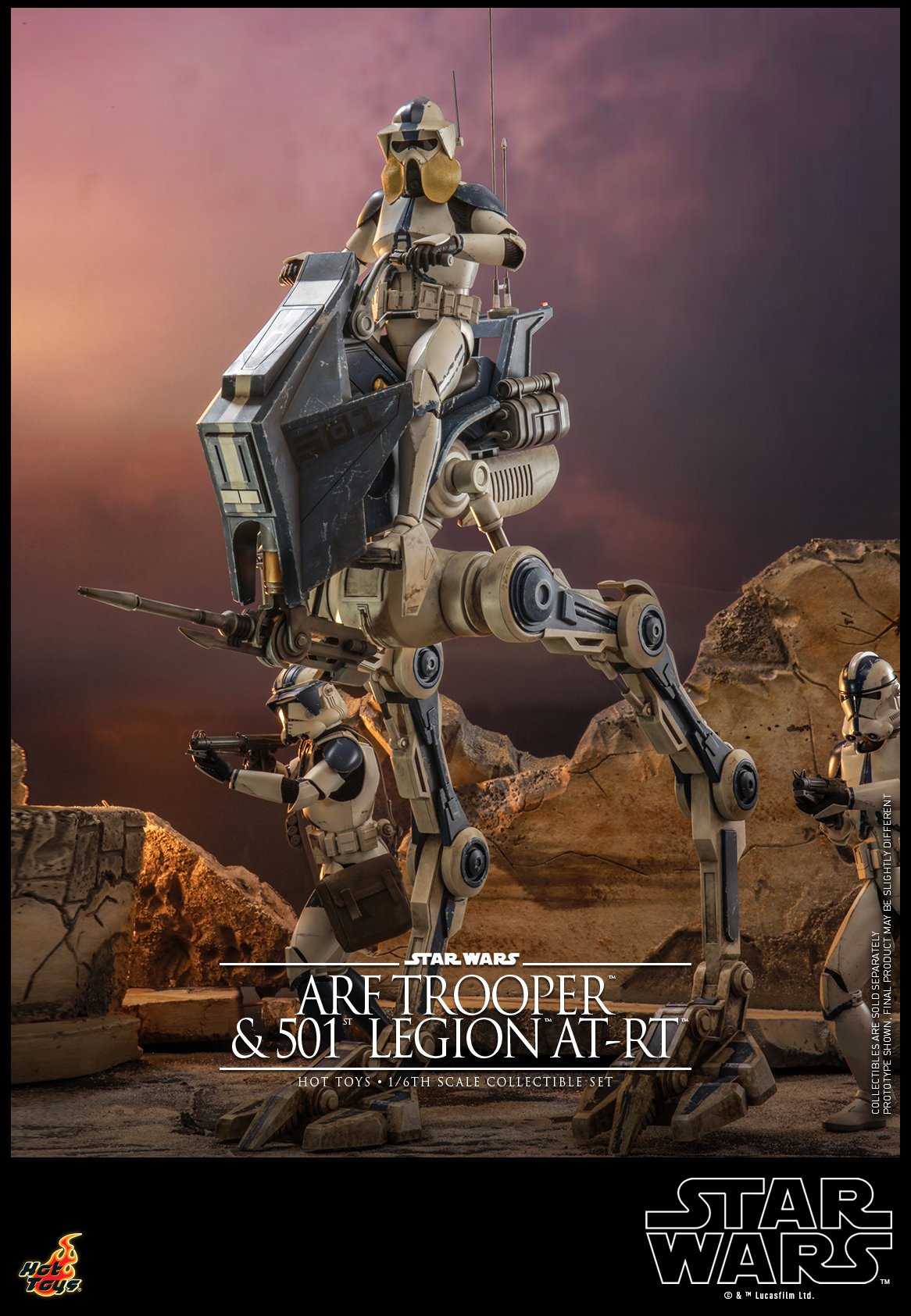 Hot Toys TMS091 1/6 Star Wars: The Clone Wars - ARF Trooper and 501st Legion AT-RT