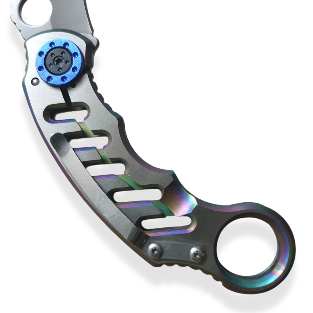 มีดพก มีดพับ มีดคารัมบิต MANTIS KNIVES MK-2 CINQ 2 (สีเทา)