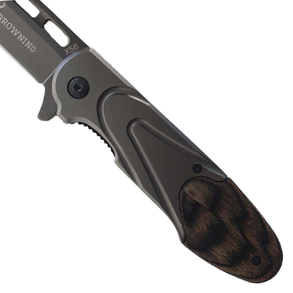 มีดพับ BROWNING X56 ขนาด 8.7 นิ้ว (22 ซม.) ด้ามเข้าประกับไม้