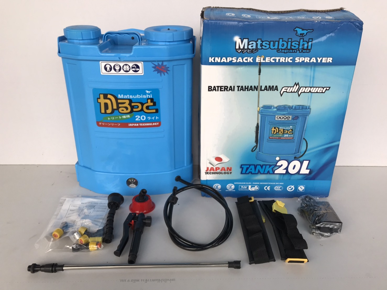 ถังพ่นยาแบตเตอรี่ 20L. MATSUBISHI สีฟ้า(ฟรีค่าจัดส่ง)