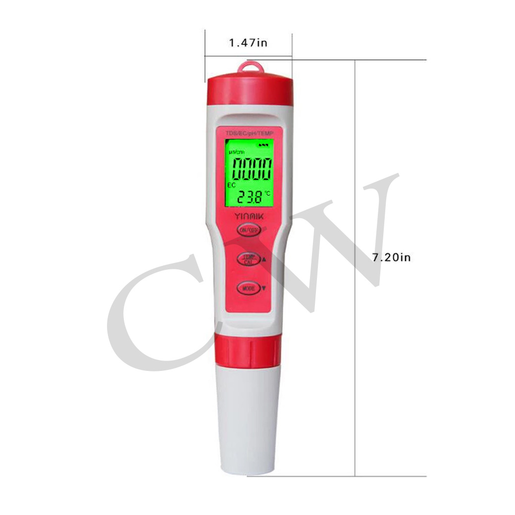 เครื่องวัดคุณภาพน้ำ 4 in 1 ชนิดปากกา PH/TDS/EC/Temp รุ่น 9908