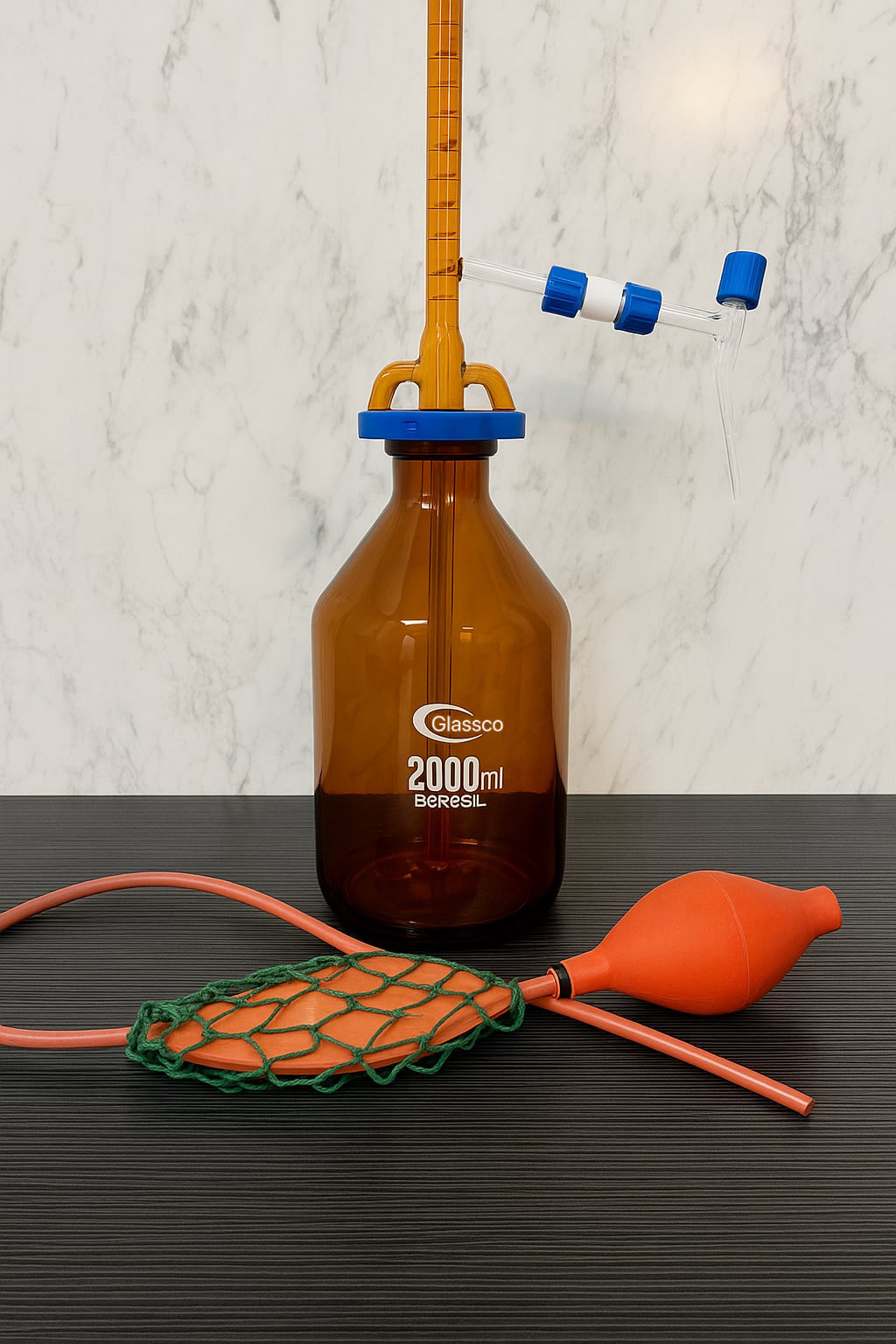 Automatic burette ออโต้บิวเรตสีชา พร้อมขวดสีชา 2000 ml