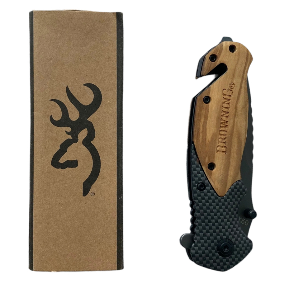 มีดพับ Browning X50 ขนาด 8 นิ้ว (20.5 ซม.) ด้ามประกับไม้