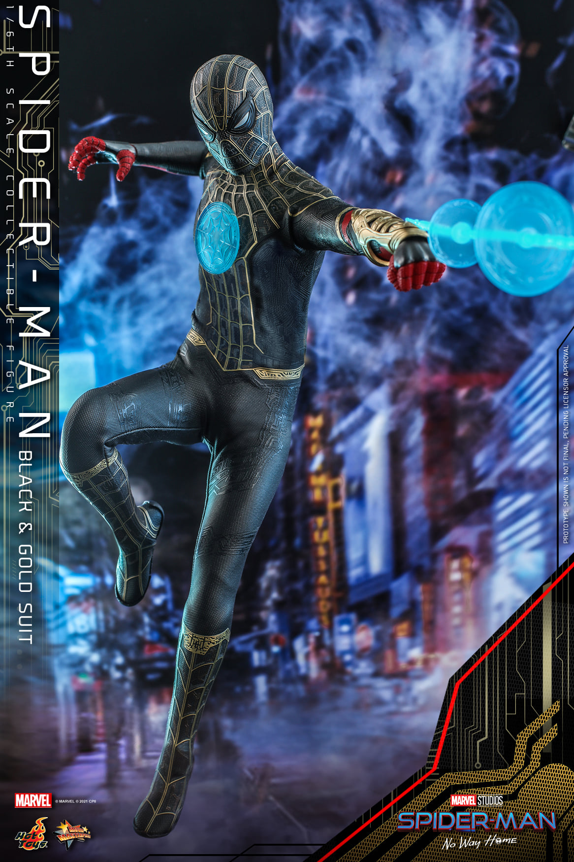 Hot Toys MMS604 1/6 Spider-Man: No Way Home - Spider-Man (Black & Gold Suit)