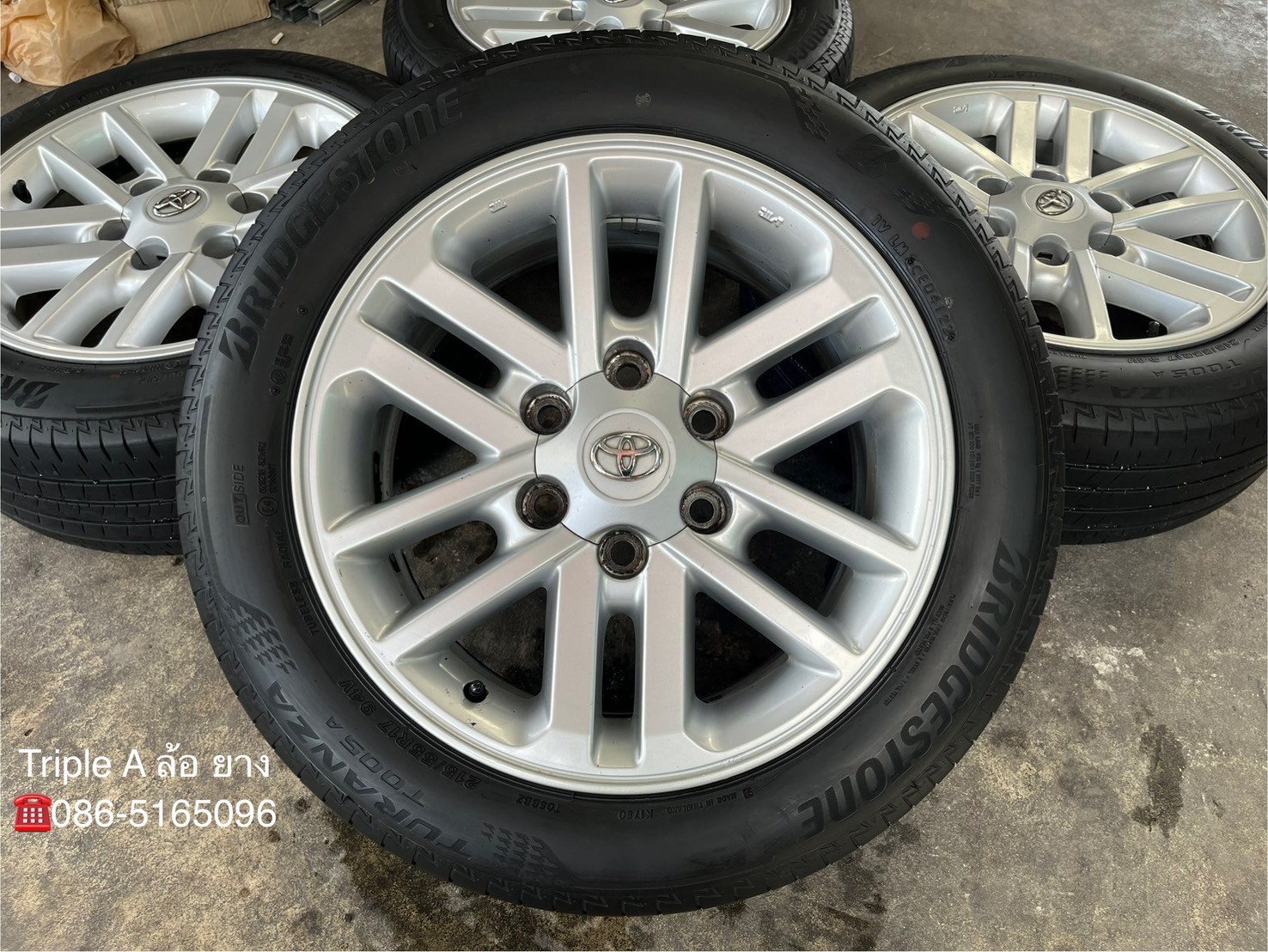 ✨ล้อแม็ก 6รู139✨Toyota ขอบ 17 พร้อมยาง 215-55-17 Bridgestone💥ปลายปี 22💥🚘ใส่กับ รถตู้ Commuter 6รู139 ได้เลย